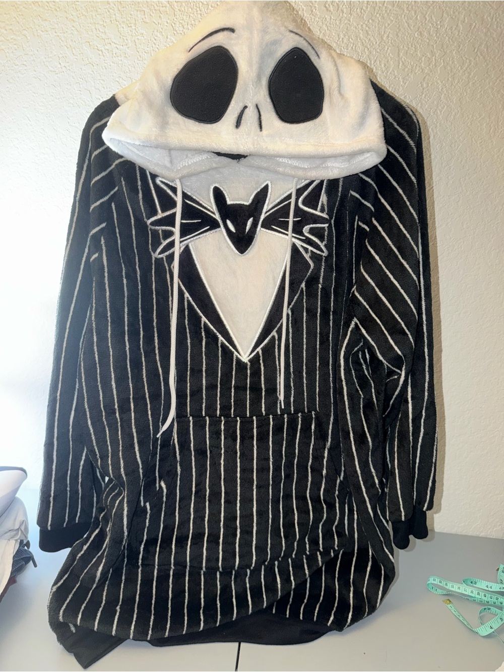 Disney Jack Skellington Pinstripe Hooded Costume - Black & White
